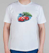 Мужская футболка Christmas car 2