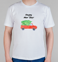 Мужская футболка Christmas car 3
